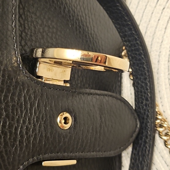 Authentic Gucci Interlock Black Crossbody Bag with Gold Accents - Picture 10 of 13